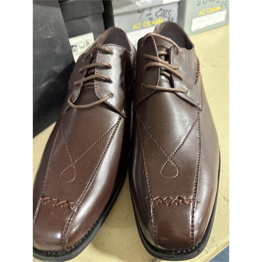 $129 Milano Moda Oxford Style Luxury Dress Shoes Office Wear Men's Size 10.5